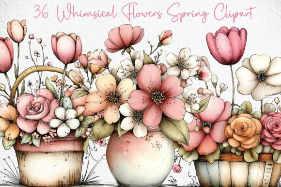 Download Whimsical Flowers Spring Clipart - Clipart Collection