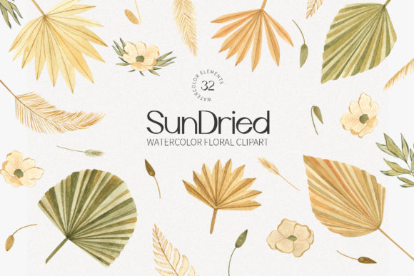Download Dried Boho Floral Watercolor Clipart - Clipart Collection