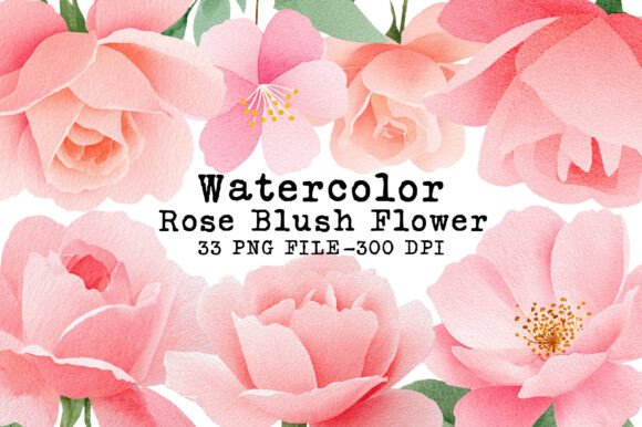 Download Rose Clipart Bundle Blush Flower - Clipart Collection