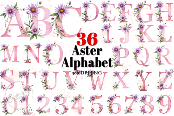 Download Aster Alphabet Clipart Birth Flower Font - Clipart Collection