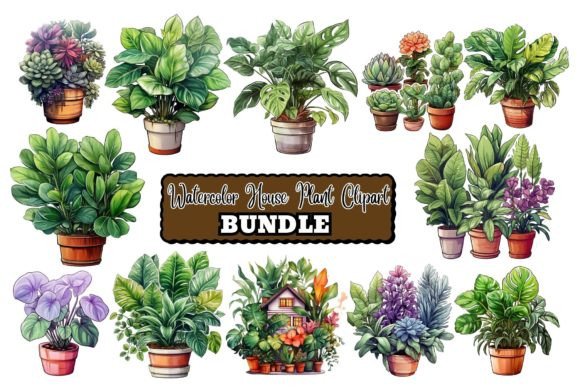 Download Watercolor Potted Plants Clipart - Clipart Collection