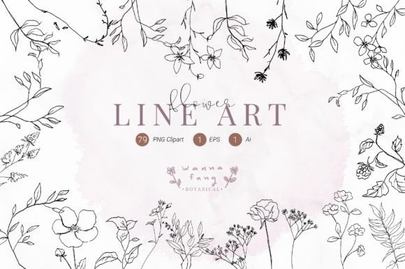 Download Line Art Botanical Flower Clipart, PNG - Clipart Collection
