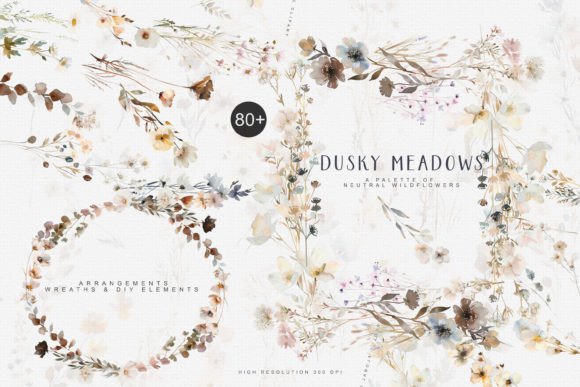 Download Watercolor Wildflowers Digital Clipart - Clipart Collection