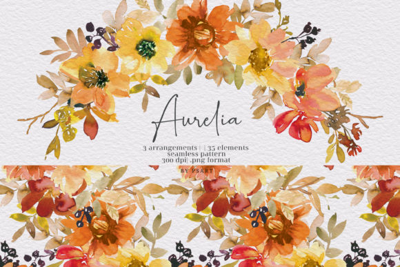 Download Watercolor Autumn Floral Clipart Set - Clipart Collection