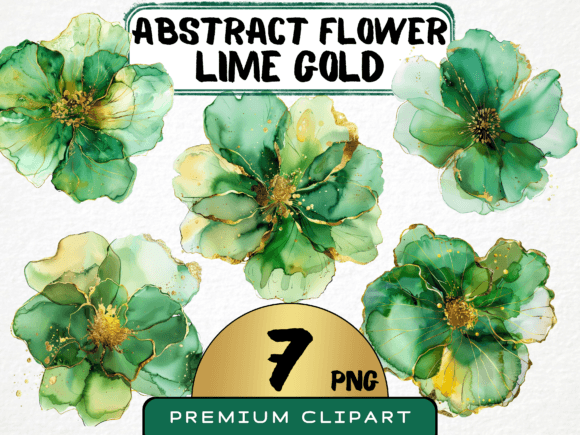 Download Abstract Green Gold Flower Clipart - Clipart Collection
