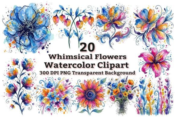 Download Vibrant Watercolor Flowers Clipart - Clipart Collection