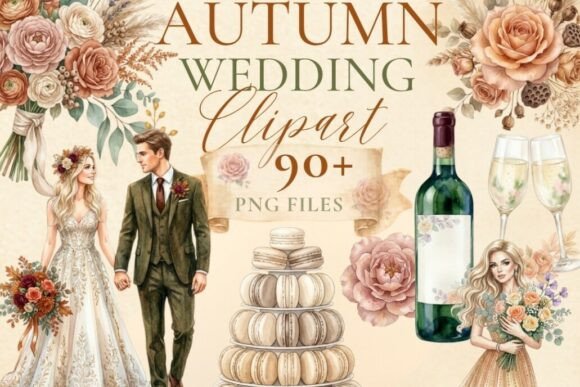 Download Autumn Wedding Clipart PNG Bundle - Clipart Collection