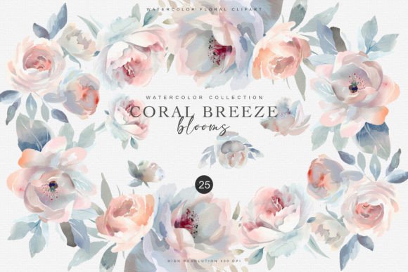 Download Watercolor Pastel Flowers Clipart Set - Clipart Collection