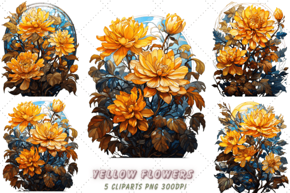 Download Yellow Flowers Sublimation Clipart - Clipart Collection