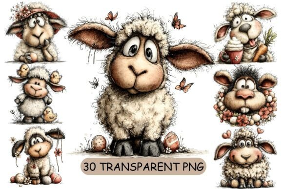 Download 30 Whimsical Easter Lamb PNG Clipart - Clipart Collection