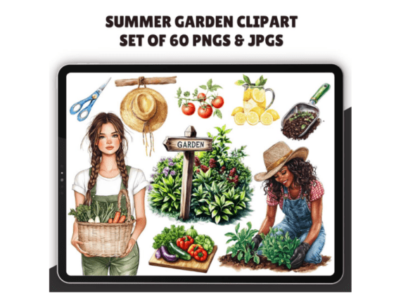 Download Watercolor Summer Garden Clipart - Clipart Collection