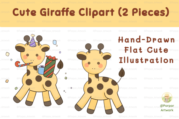 Download 2 Cute Giraffe PNG Clipart for Crafts - Clipart Collection