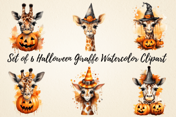 Download Halloween Giraffe Watercolor Clipart - Clipart Collection