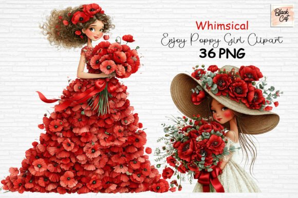 Download Whimsical Enjoy Poppy Girl Clipart PNG - Clipart Collection