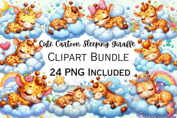 Download Cute Sleeping Giraffe Clipart - Clipart Collection