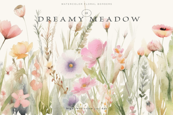 Download Wild Flowers Floral Border Clipart Set - Clipart Collection