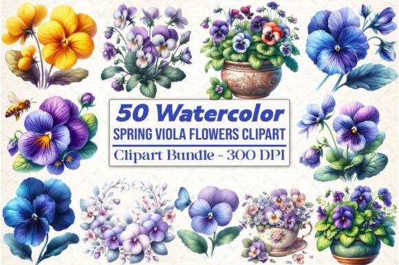 Download Spring Viola Flowers Sublimation Clipart - Clipart Collection