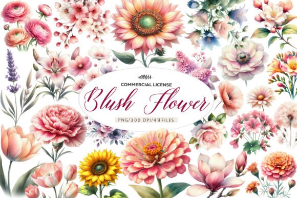 Download Blush Flower Clipart - Clipart Collection