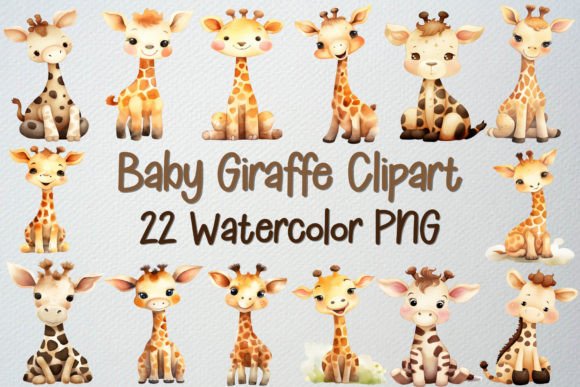 Download Watercolor Baby Giraffe Clipart Set - Clipart Collection