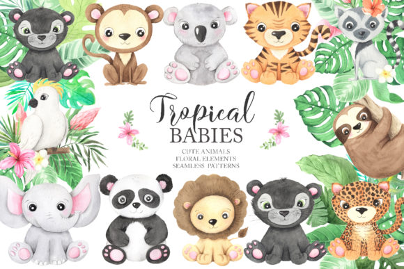 Download Watercolor Tropical Animals Clipart - Clipart Collection