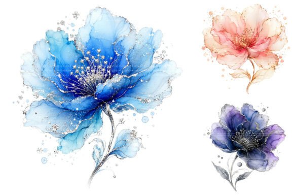 Download Alcohol Ink Floral Sublimation Clipart - Clipart Collection