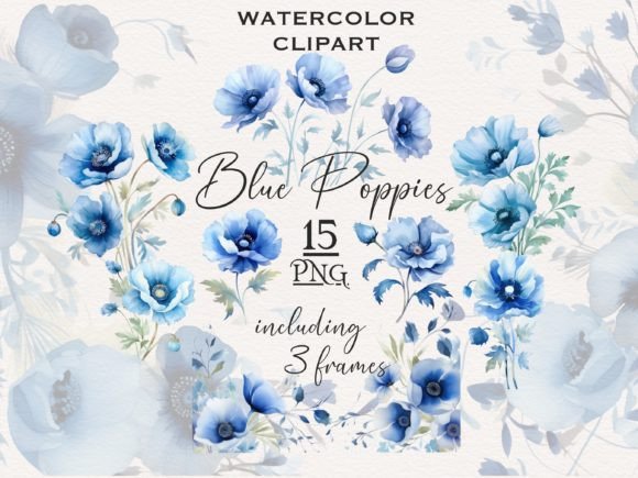 Download Blue California Poppy Watercolor Clipart - Clipart Collection