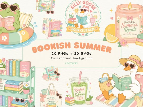 Download Bookish Summer Cliparts Cute Reading PNG - Clipart Collection