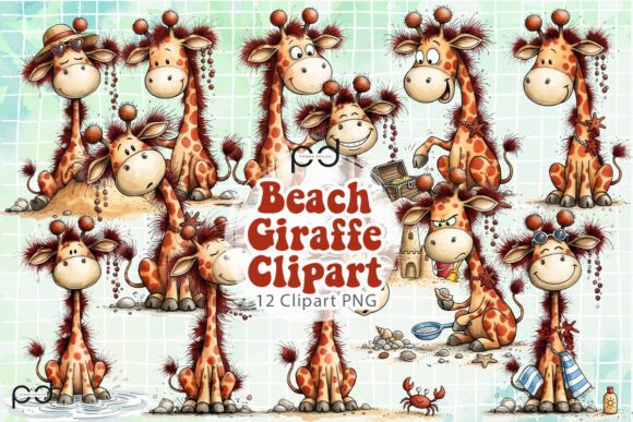 Download Cute Beach Giraffe Clipart Graphics - Clipart Collection