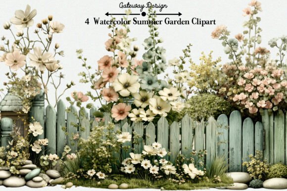 Download Watercolor Summer Garden Clipart - Clipart Collection