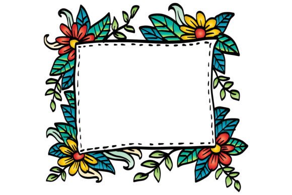 Download Doodle Drawing Floral Frame Illustration - Floral frame illustration Collection