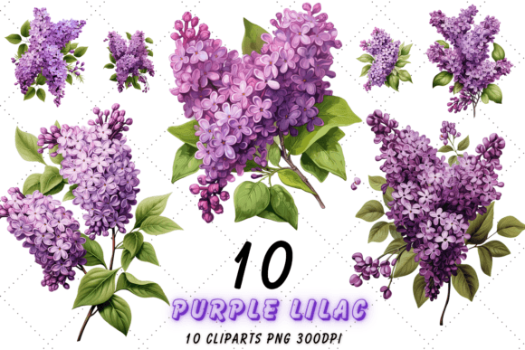 Download Vintage Lilac Cluster Clipart Bundle - Clipart Collection