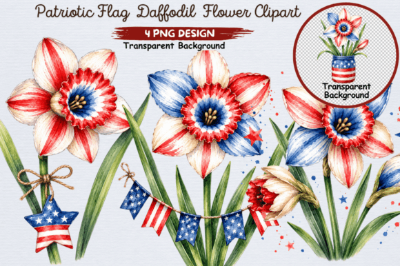 Download Patriotic Daffodil Flower PNG Clipart - Clipart Collection