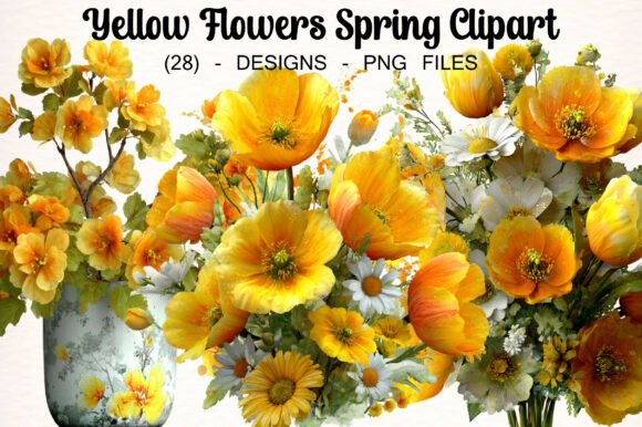 Download Yellow Flowers Spring Clipart - Clipart Collection