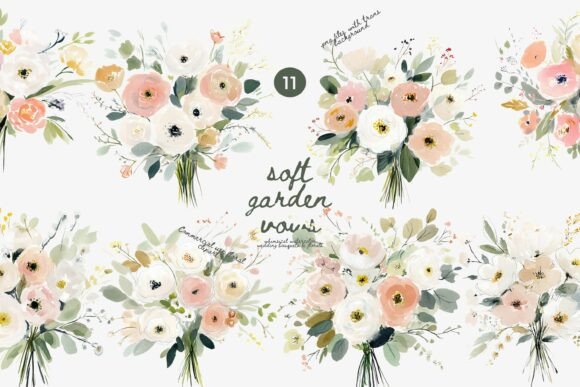 Download Soft Garden Roses Watercolor Clipart - Clipart Collection