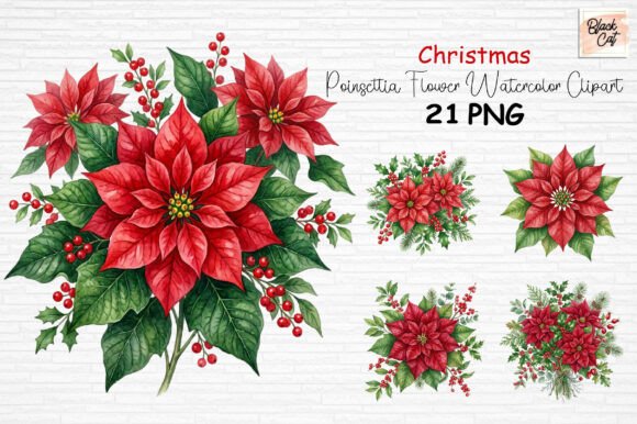 Download Christmas Poinsettia Flower Clipart PNG - Clipart Collection