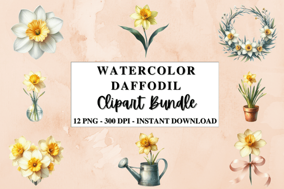 Download Watercolor Daffodil Clipart Bundle - Clipart Collection
