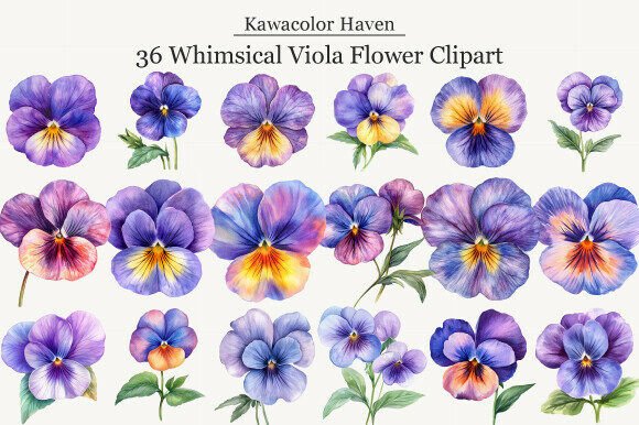 Download Whimsical Viola Flower Clipart - Clipart Collection