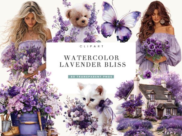 Download Watercolor Lavender Bliss Clipart - Clipart Collection