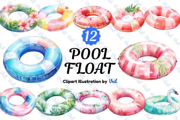 Download Pool Float Clipart Watercolor Bundle - Clipart Collection