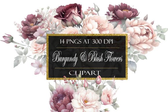 Download Burgundy and Blush Flower Clipart - Clipart Collection