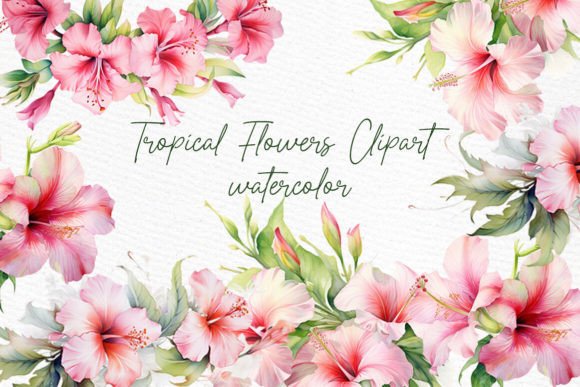 Download Watercolor Tropical Flowers Clipart - Clipart Collection