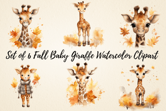 Download Fall Baby Giraffe Watercolor Clipart - Clipart Collection