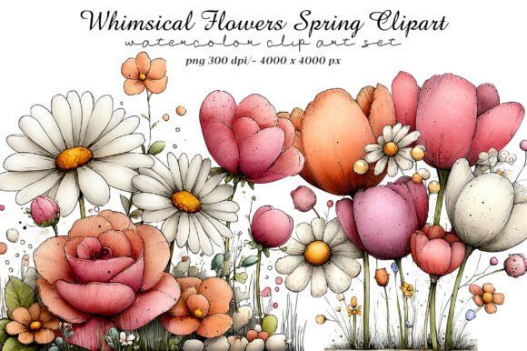 Download Whimsical Flowers Spring Clipart - Clipart Collection