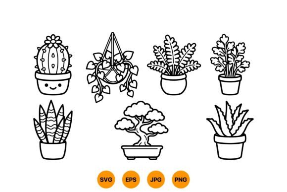 Download Cute Potted Plant Clipart SVG - Clipart Collection