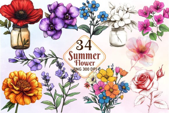 Download Watercolor Summer Flower Clipart - Clipart Collection