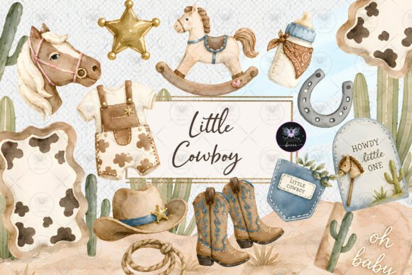 Download Little Cowboy Baby Shower Clipart - Clipart Collection