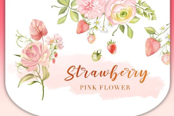 Download Strawberry Pink Flower Clipart - Clipart Collection