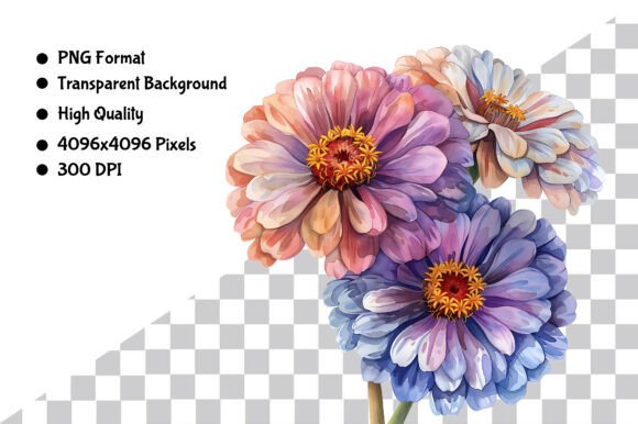 Download Watercolor Zinnia Flower PNG Clipart - Clipart Collection