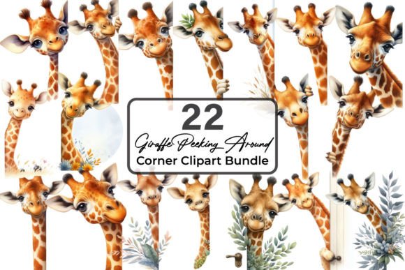 Download Giraffe Peeking Around Corner Clipart - Clipart Collection