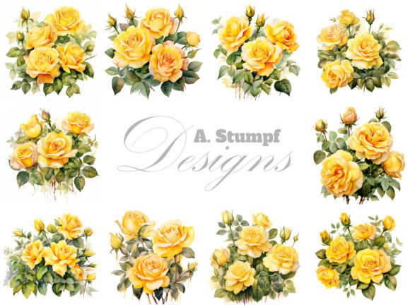 Download Yellow Roses Watercolor Flowers Clipart - Clipart Collection